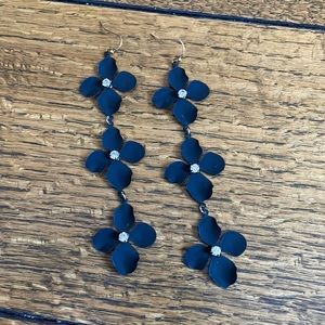 black flower earrings